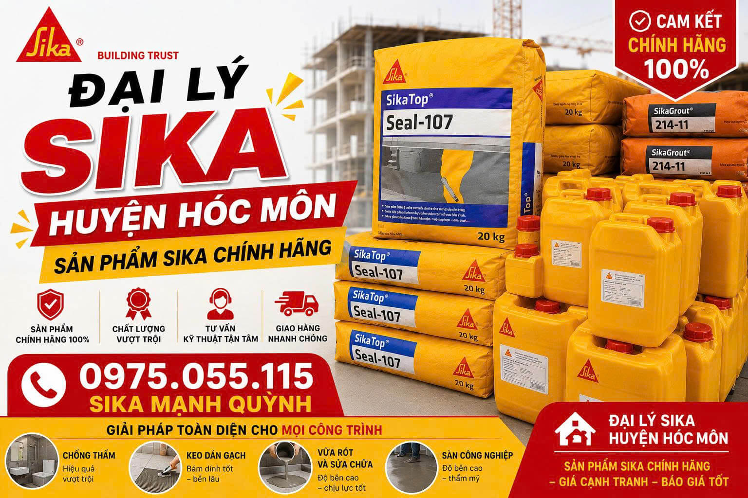 Đại Lý Sika Huyện Hóc Sản Phẩm Sika Chính Hãng