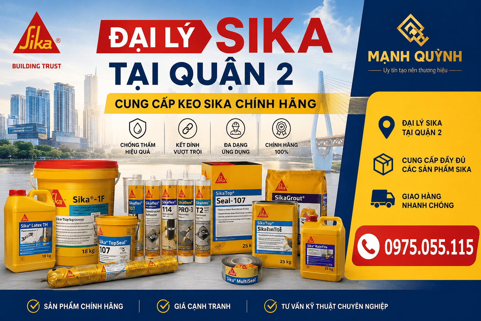 Đại Lý Sika Quận 2 Cung Cấp Keo Sika