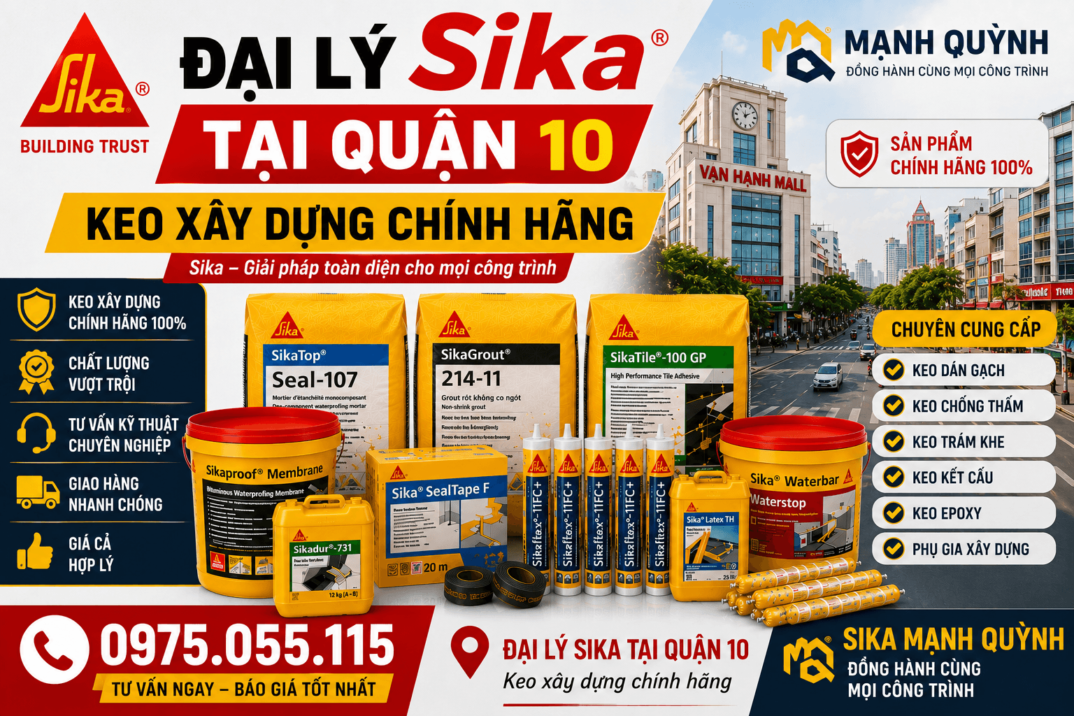 Đại Lý Sika Tại Quận 10 Keo Xây Dựng Chính Hãng