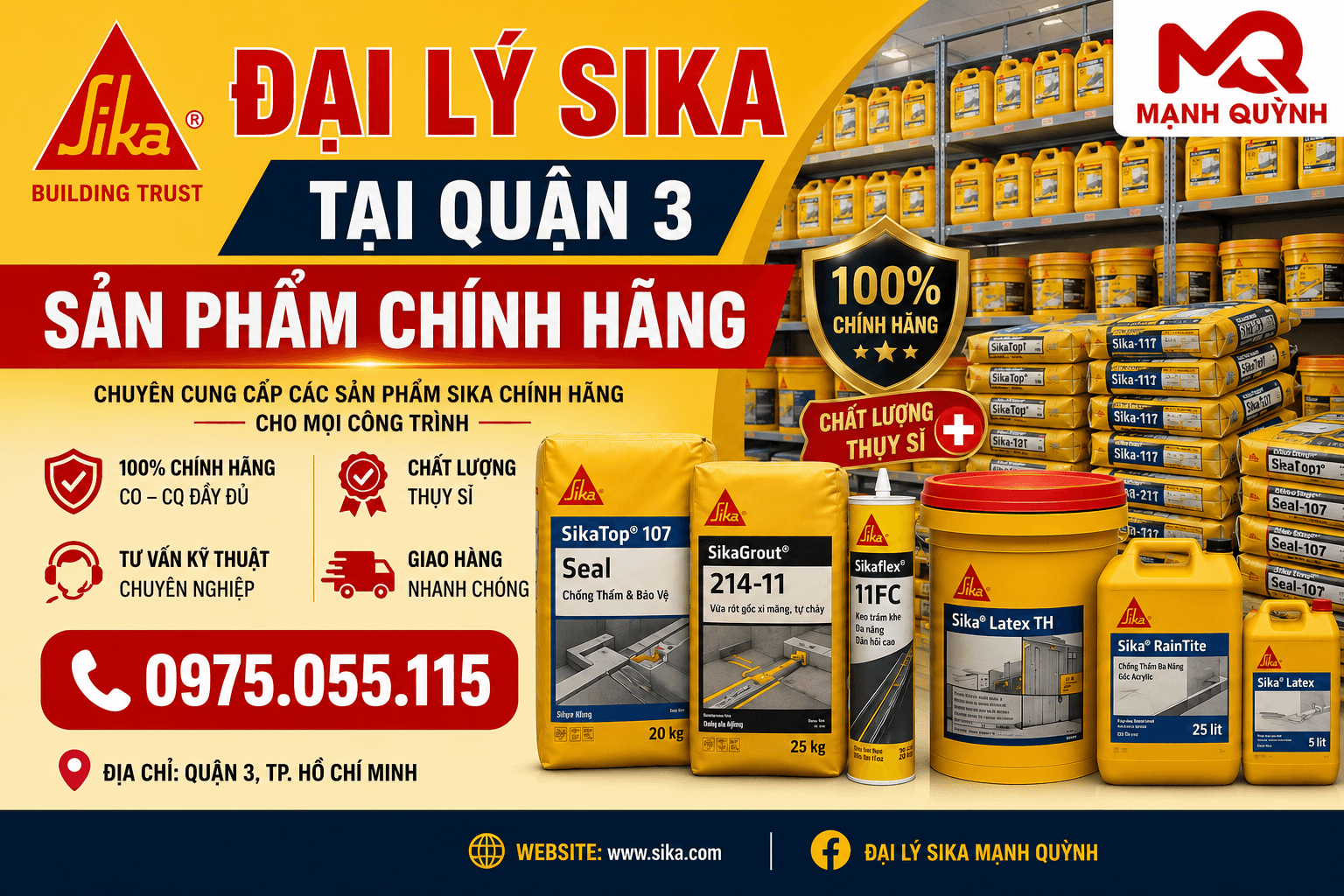Đại Lý Sika Tại Quận 3 Sản Phẩm Chính Hãng
