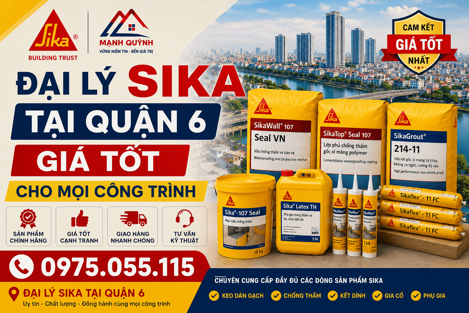 Đại Lý Sika Tại Quận 6 Giá Tốt