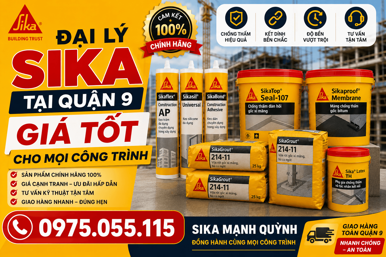 Đại Lý Sika Tại Quận 9 Giá Tốt Cho Mọi Công Trình
