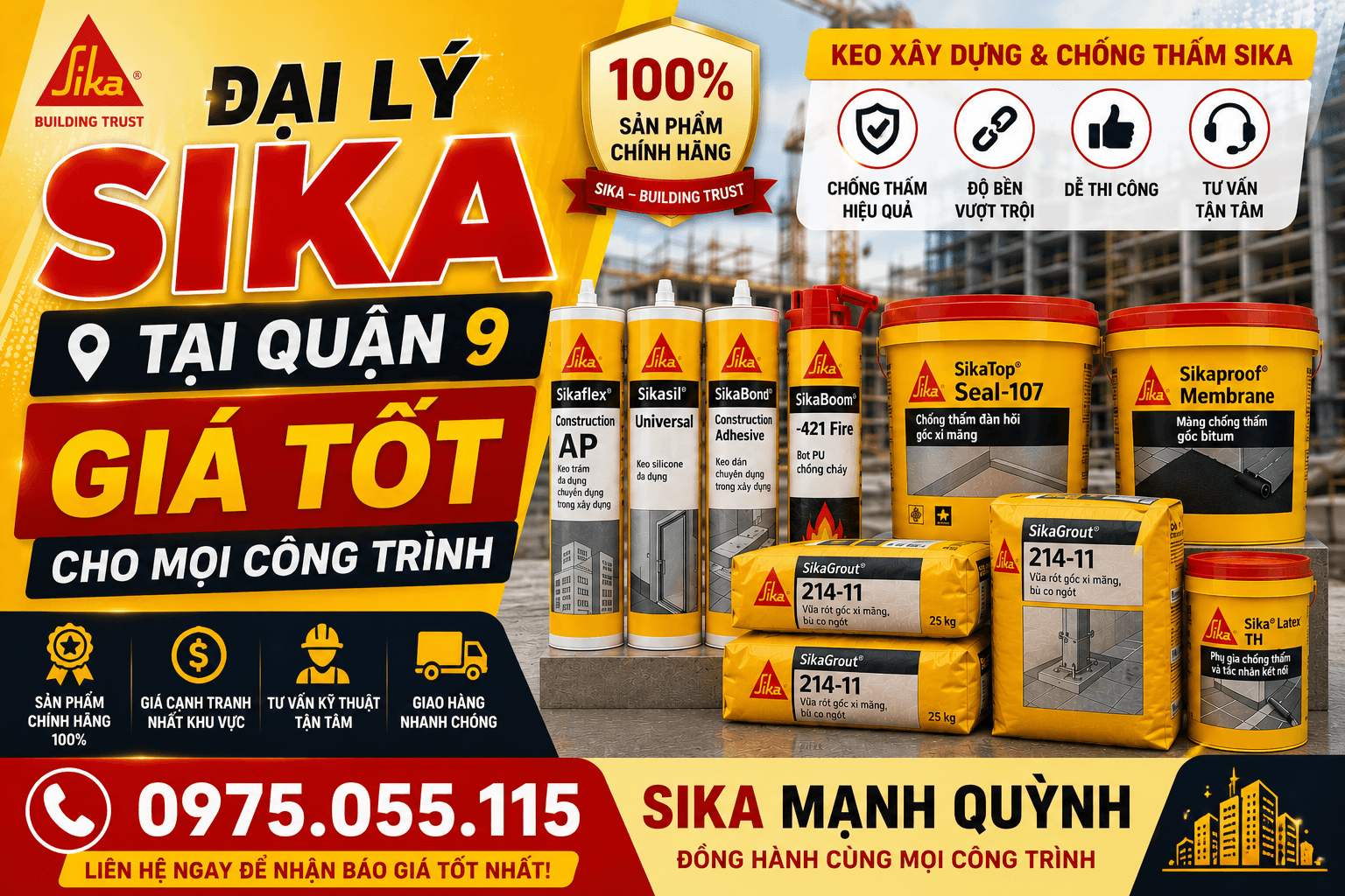 Đại Lý Sika Tại Quận 9 Giá Tốt