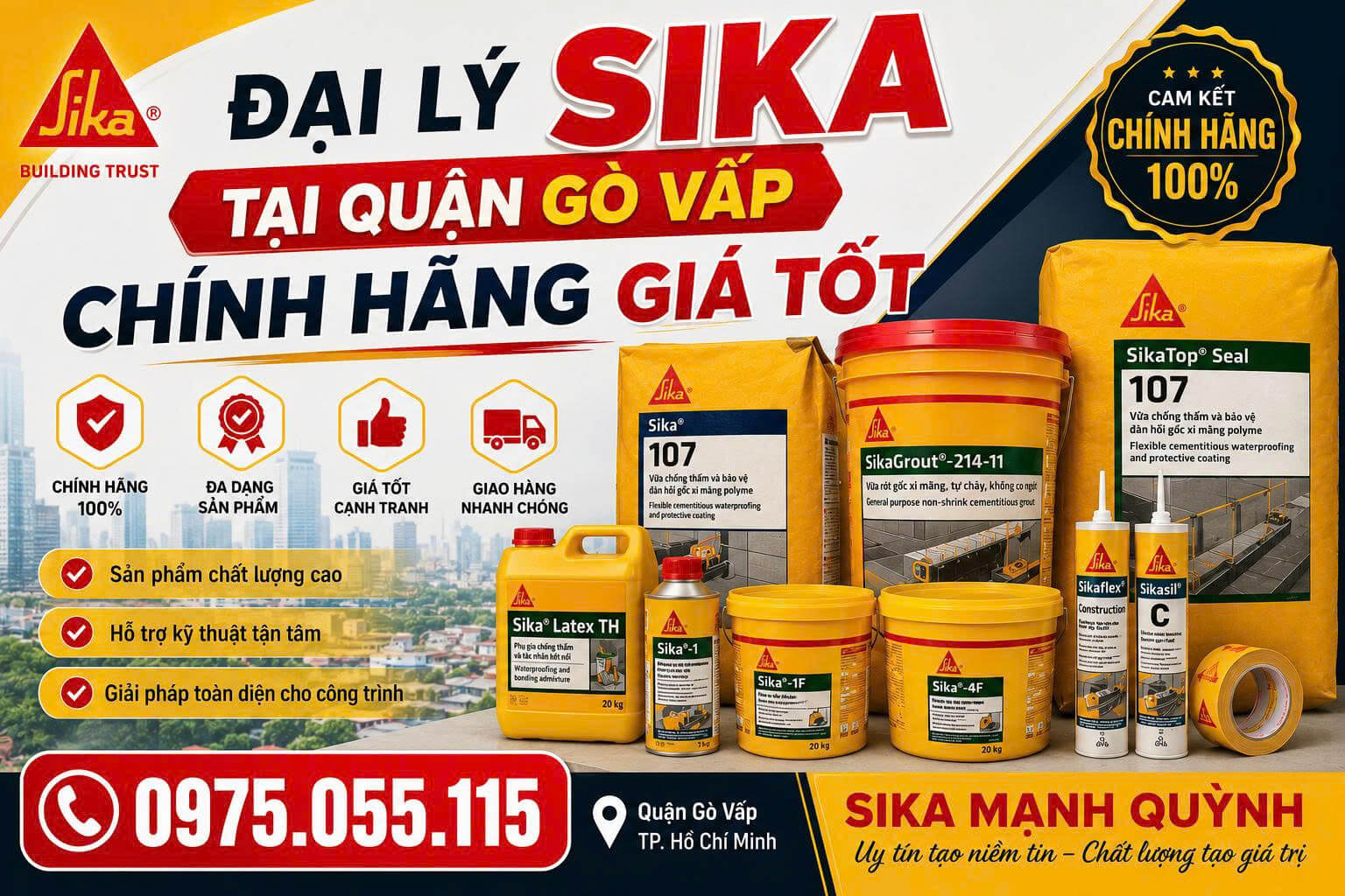 Đại Lý Sika Tại Quận Gò Vấp Chính Hãng