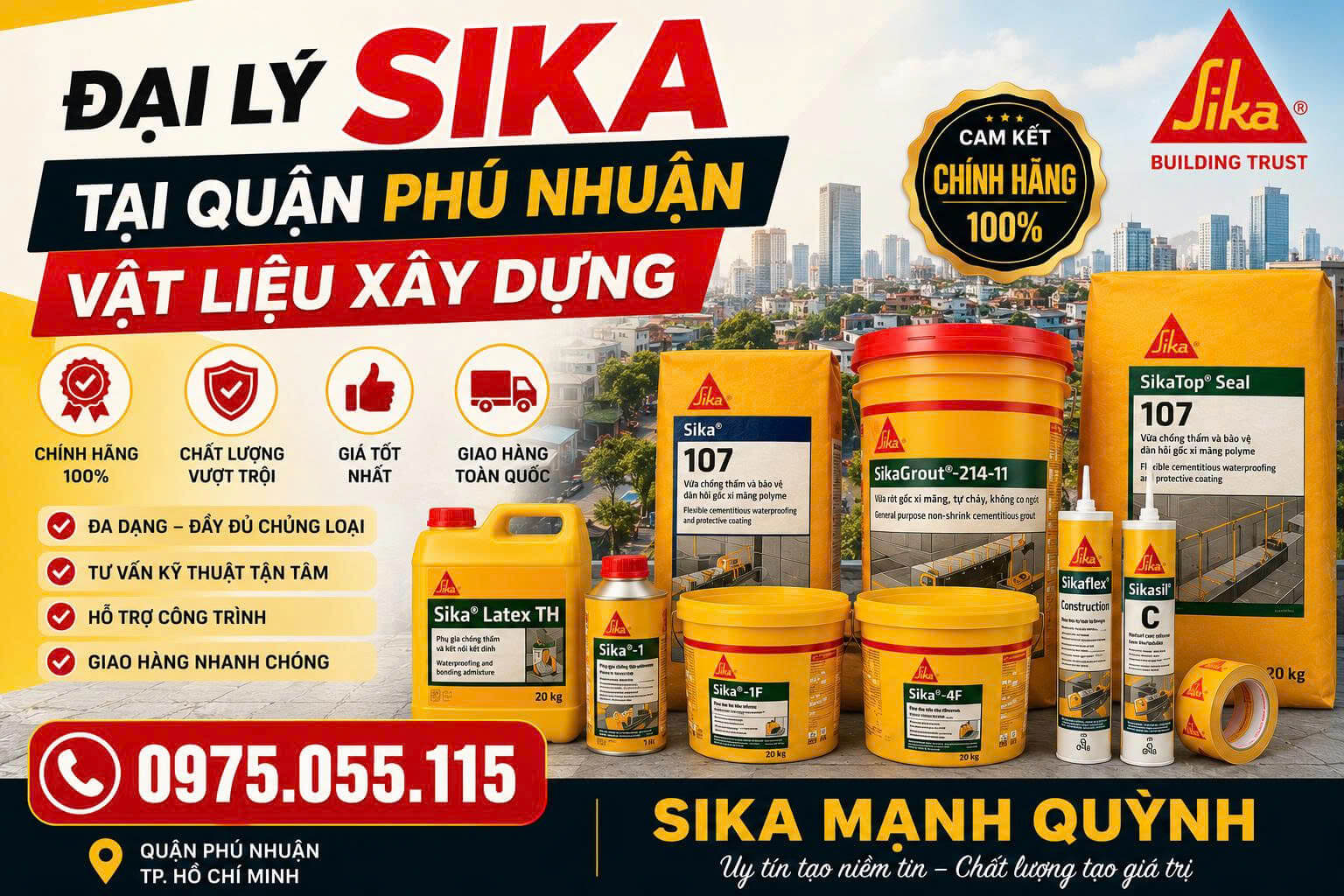 Đại Lý Sika Tại Quận Phú Nhuận Vật Liệu Xây Dựng