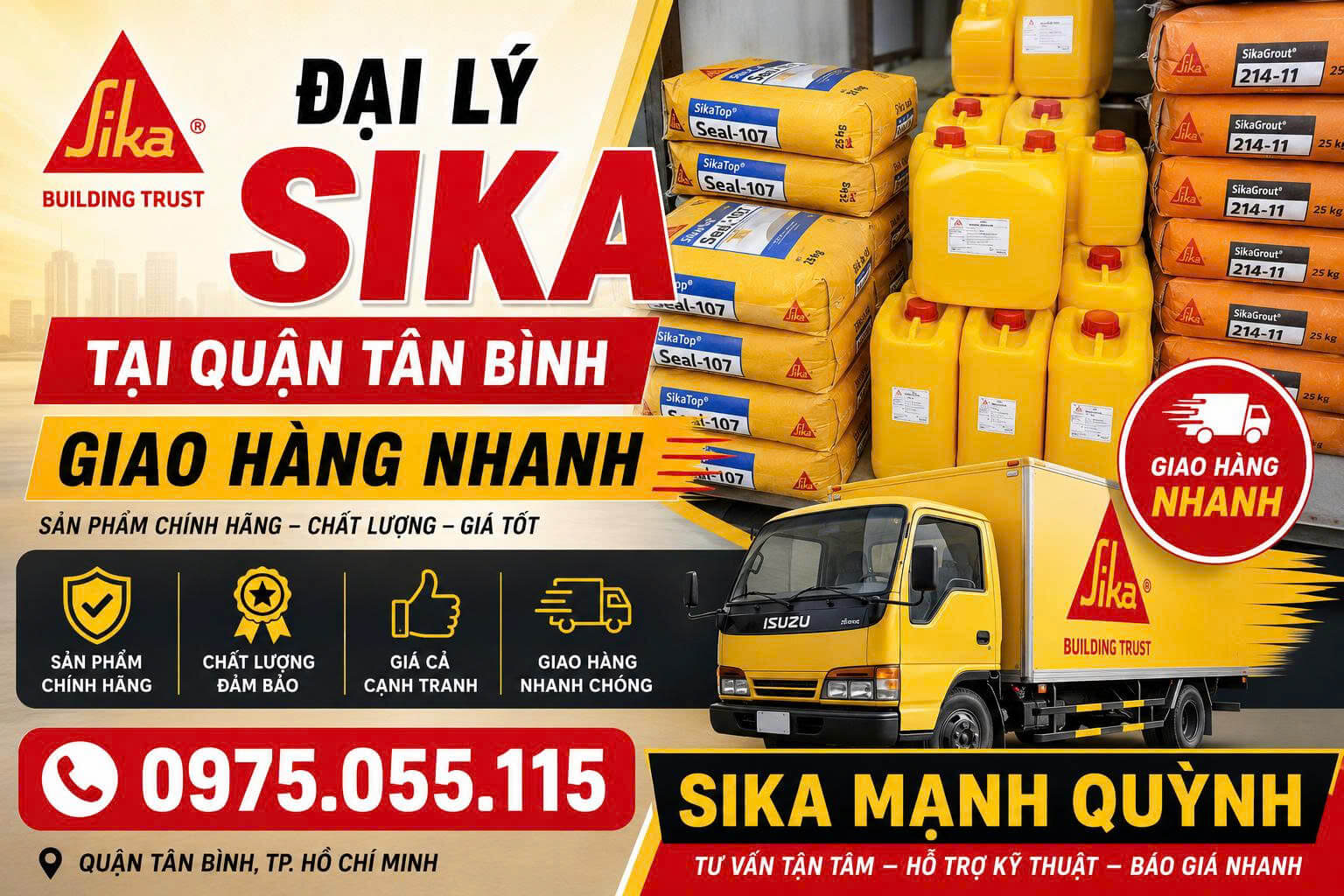 Đại Lý Sika Tại Quận Tân Bình Giao Hàng Nhanh