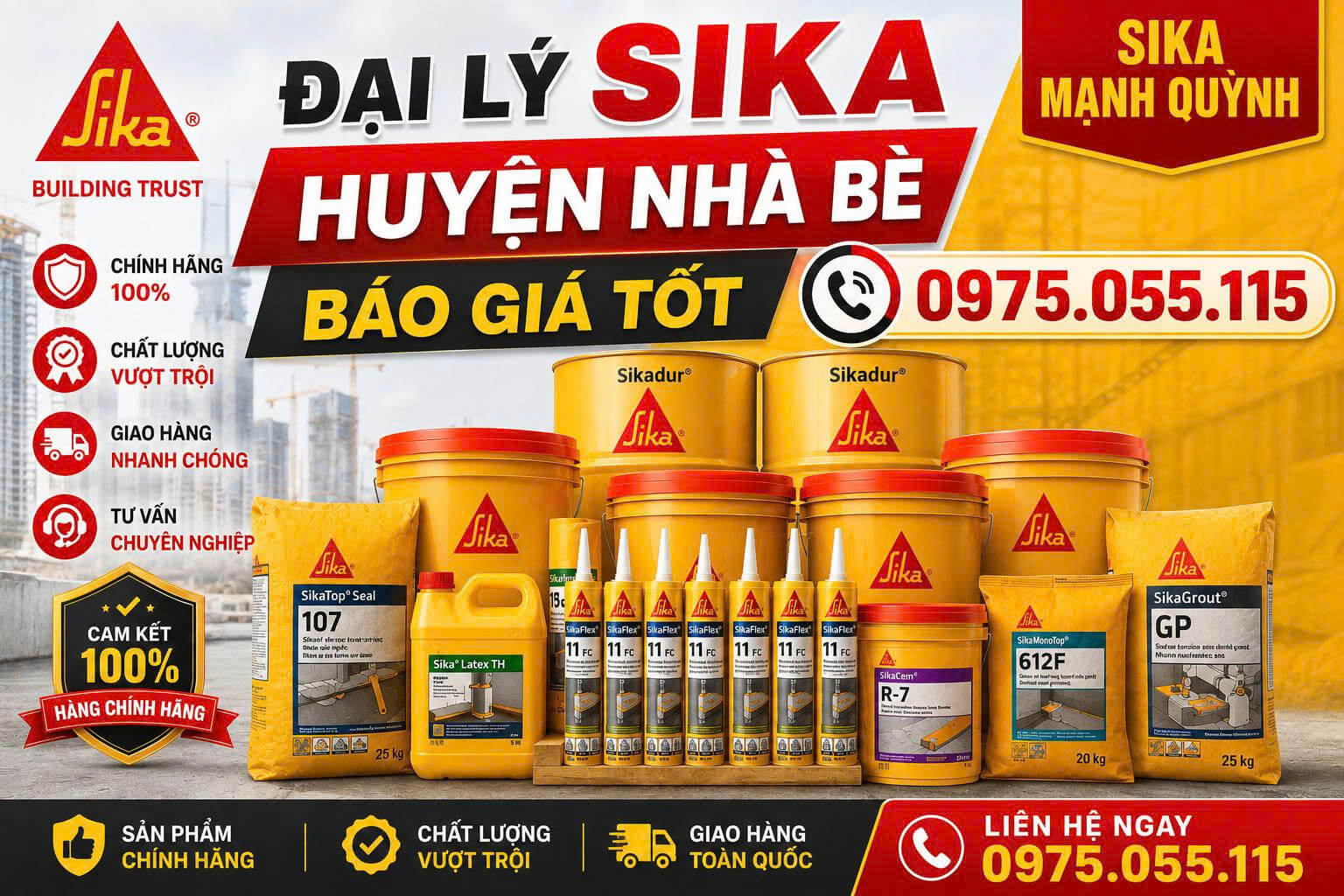 Đại Lý Sika Nhà Bè Báo Giá Tốt