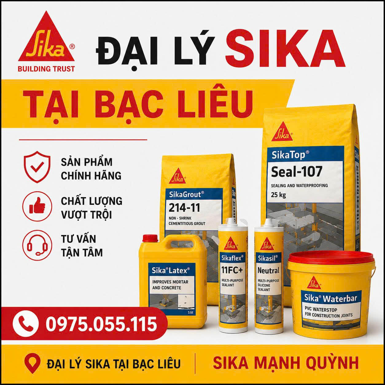 Đại Lý Sika Tại Bạc Liêu