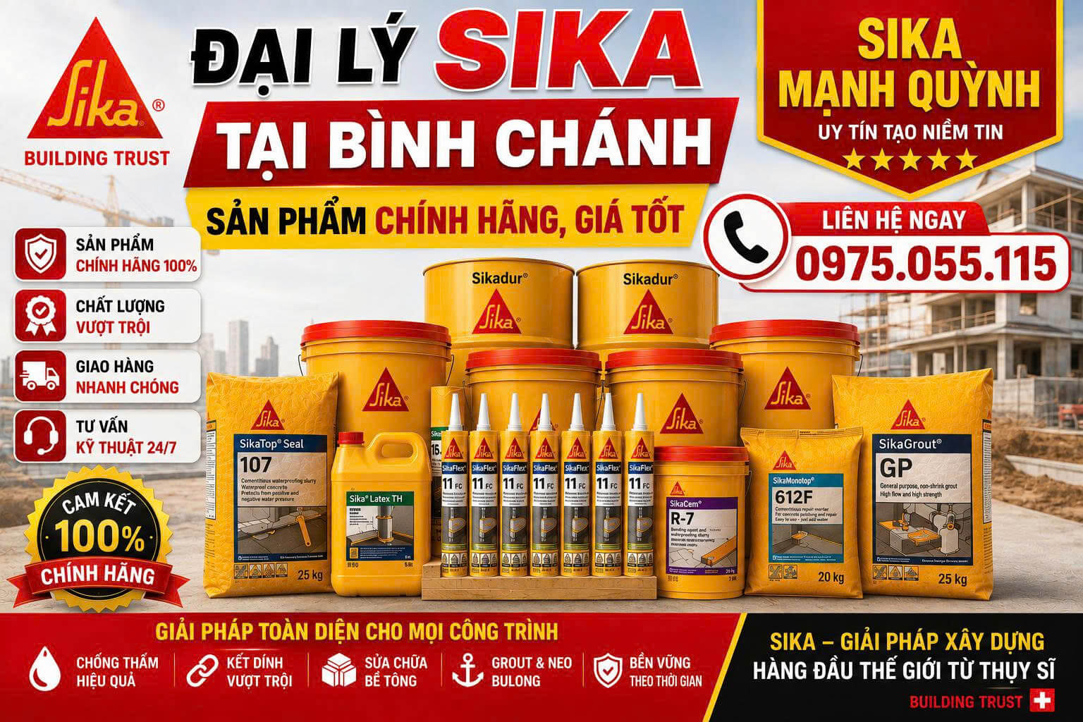 Đại Lý Sika Tại Bình Chánh Sản Phẩm Chính Hãng