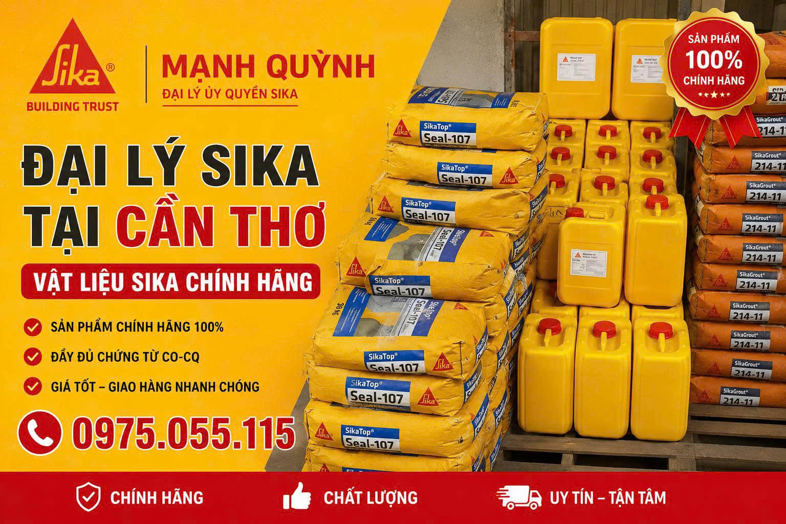 Đại Lý Sika Tại Cần Thơ Vật Liệu Sika Chính Hãng