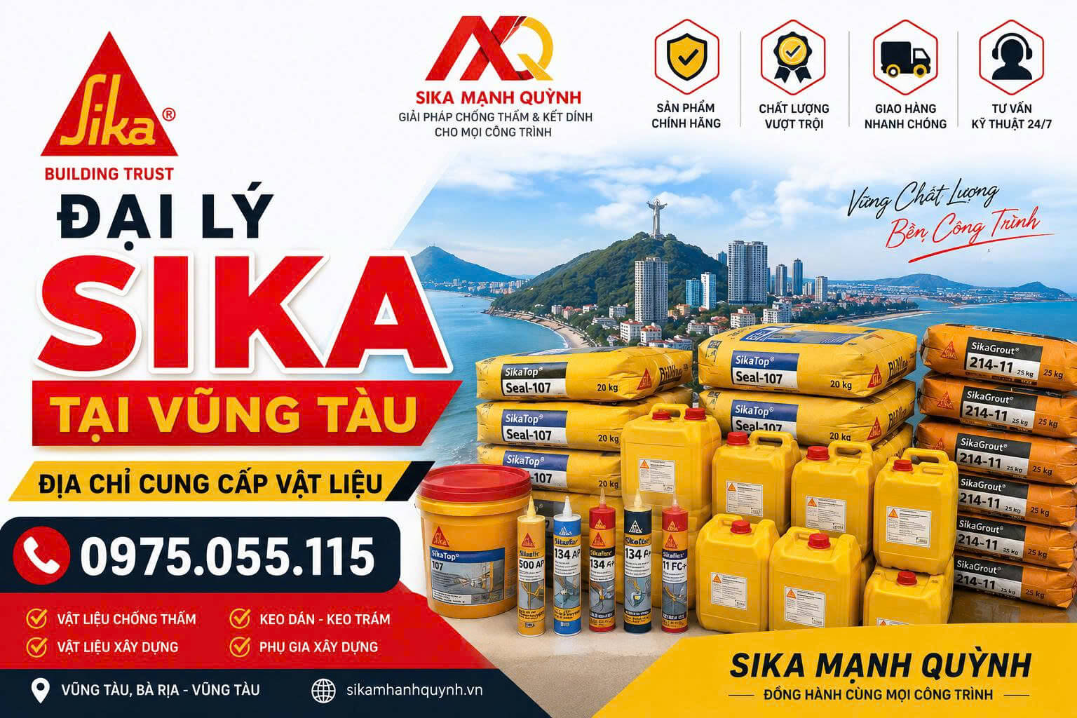 Đại Lý Sika Tại Vũng Tàu Địa Chỉ Cung Cấp Vật Liệu