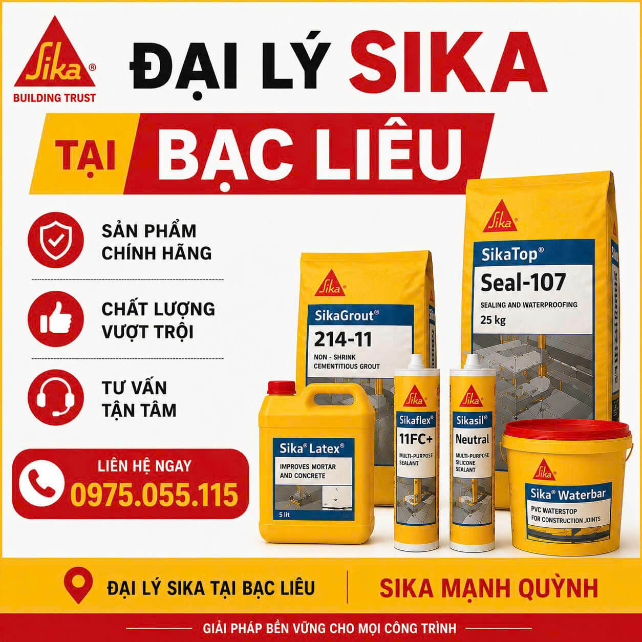 Đại Lý Sika ở Bạc Liêu