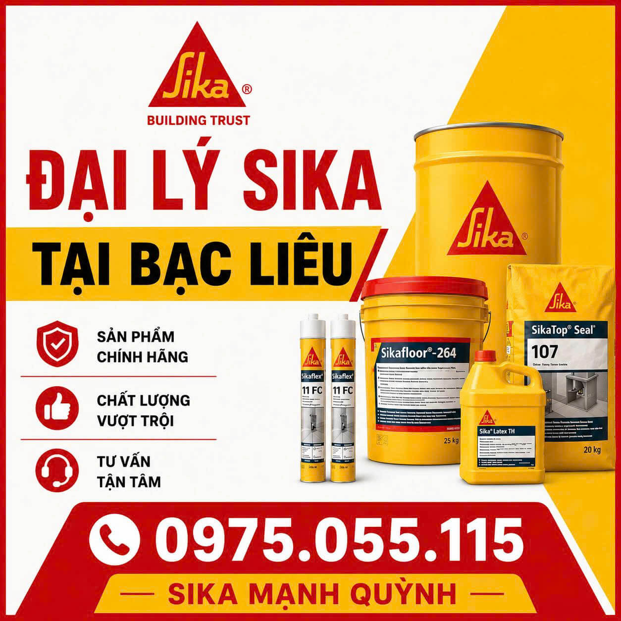 Đại Lý Sika ở Tại Bạc Liêu
